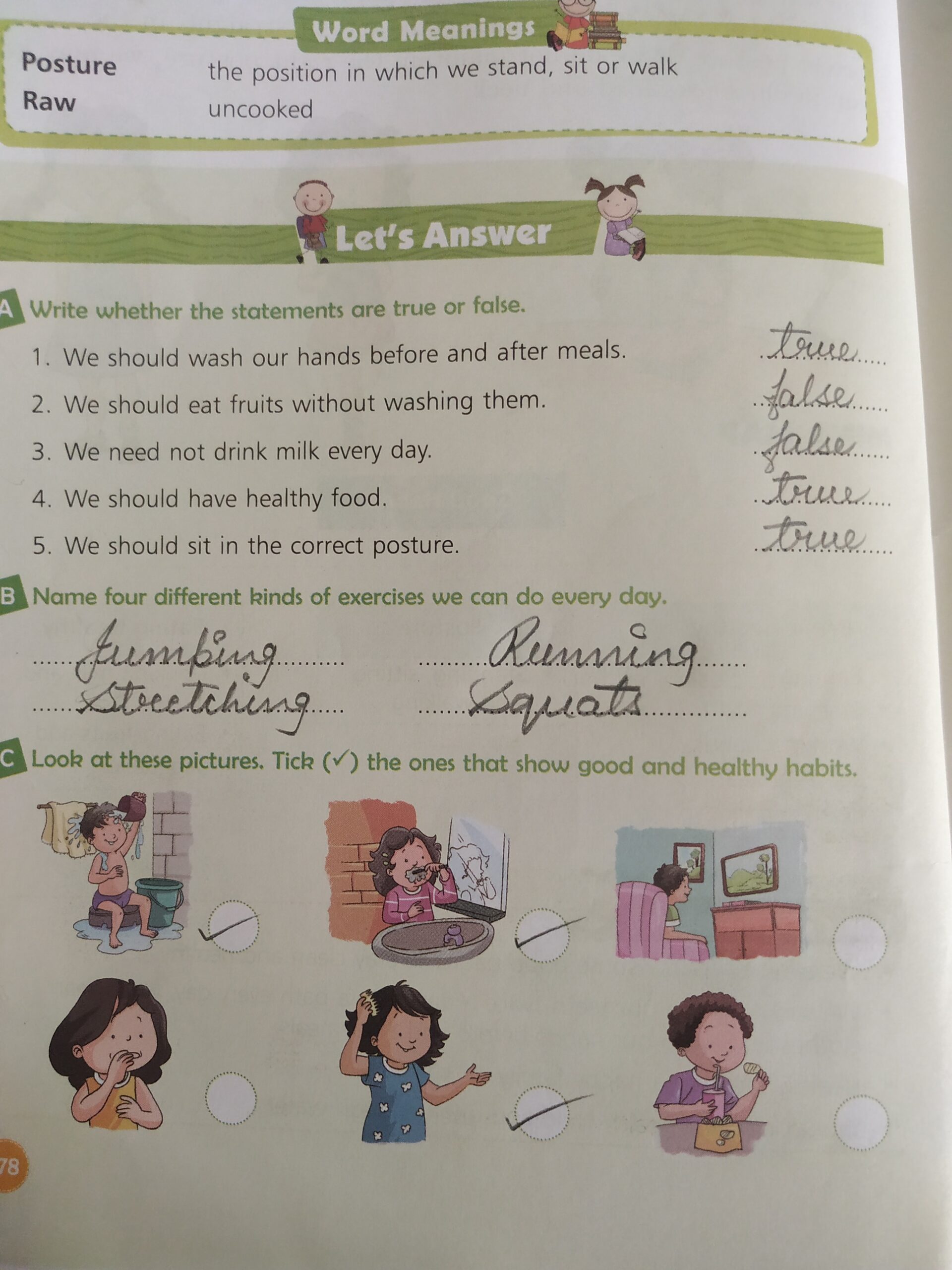 CLASS 2 EVS WORK SHEETS CHAPTER 15 KEEPING HEALTHY 