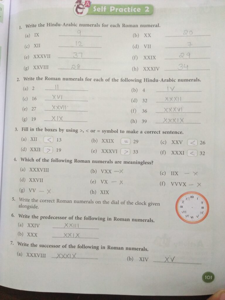 class-4-chapter-2-roman-numerals-exercise-2-shamrock-prerna-school